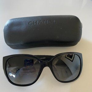 CHANEL Black Tweed Polarized Sunglasses